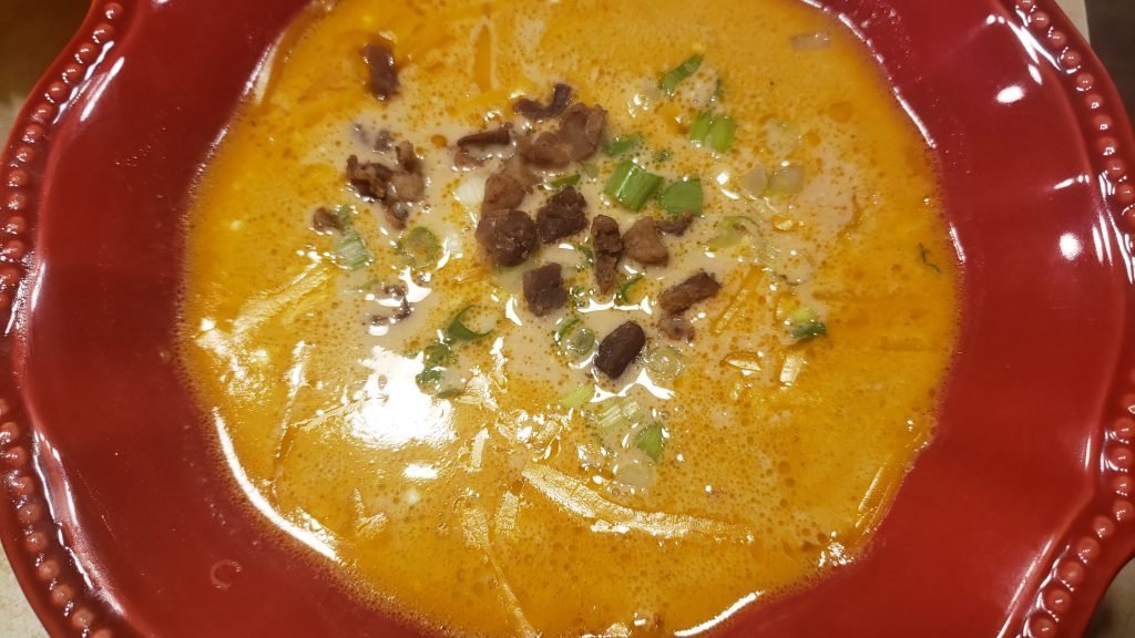 Low Carb Cheeseburger Soup with hidden veggies