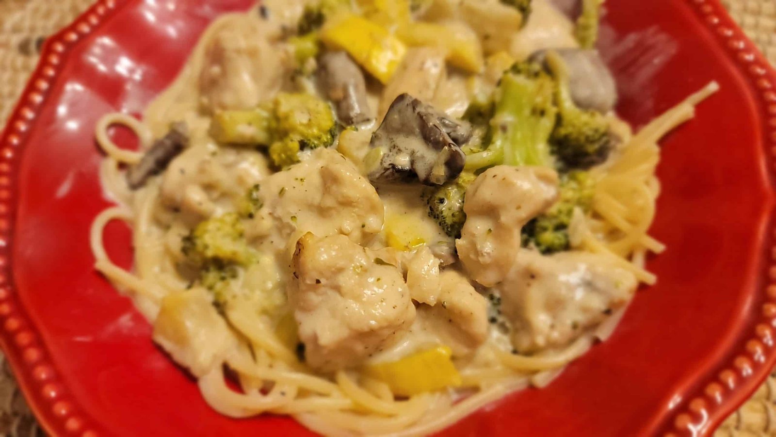 Chicken Alfredo and Veggie Bake